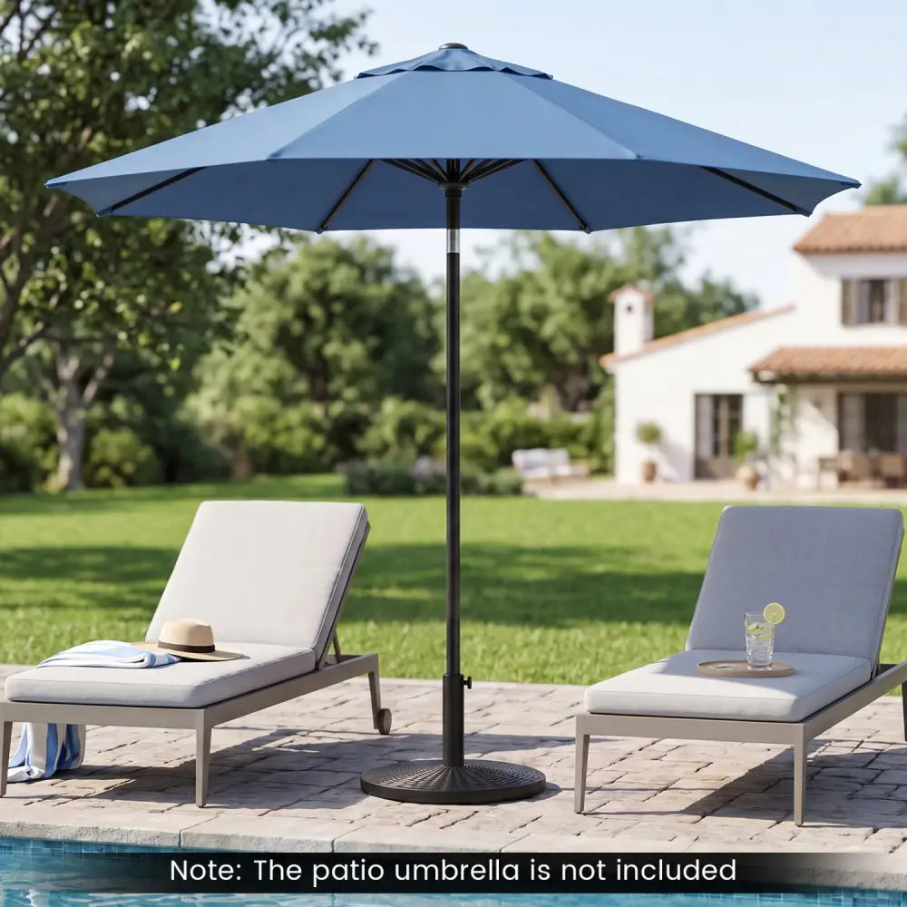Concrete Patio Umbrella Base with Rattan Pattern for Lawn - Black - Outdoor Umbrella Bases