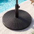 Concrete Patio Umbrella Base with Rattan Pattern for Lawn - Black - Outdoor Umbrella Bases