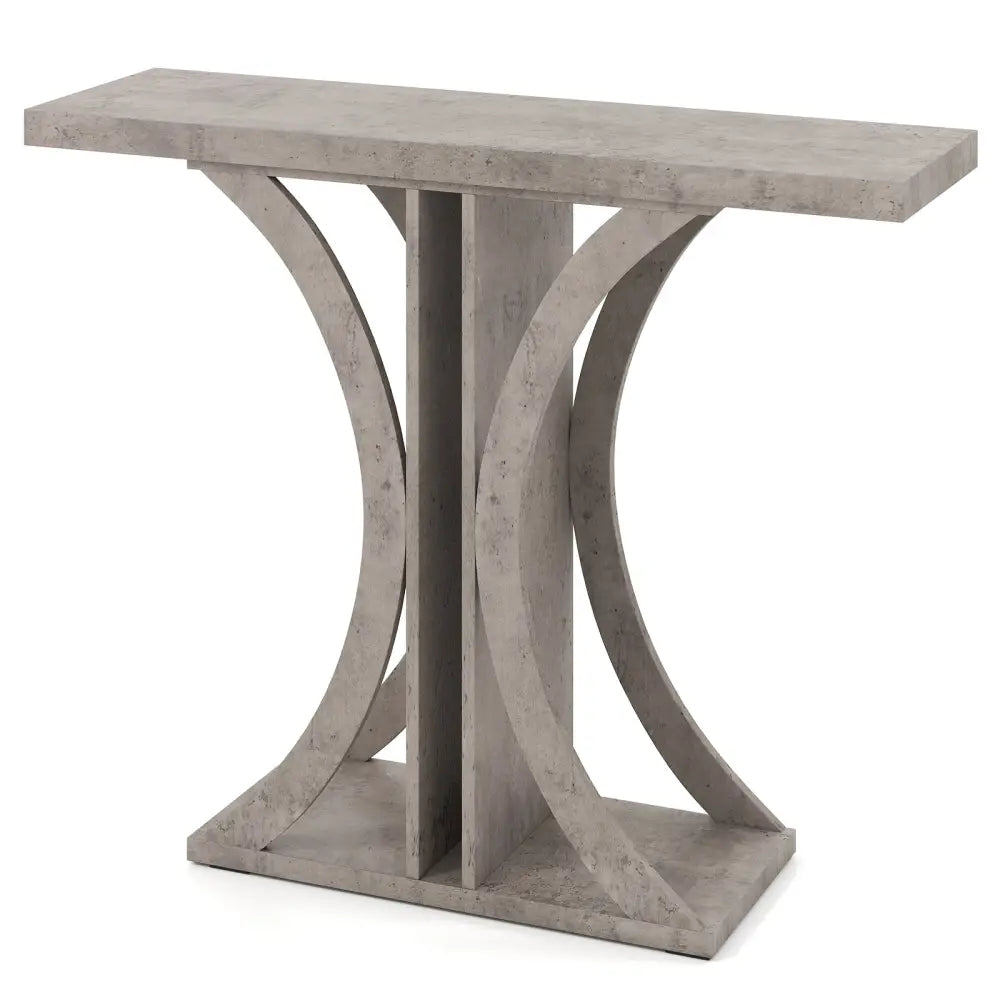 Console Table 39.5 Inch Rectangular Entryway Table with Geometric Frame-Gray - Gray - Console Tables