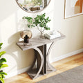 Console Table 39.5 Inch Rectangular Entryway Table with Geometric Frame-Gray - Gray - Console Tables