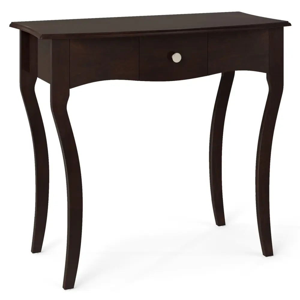 Console Table with Drawer and Solid Wood Frame-Espresso - Espresso - Console Tables