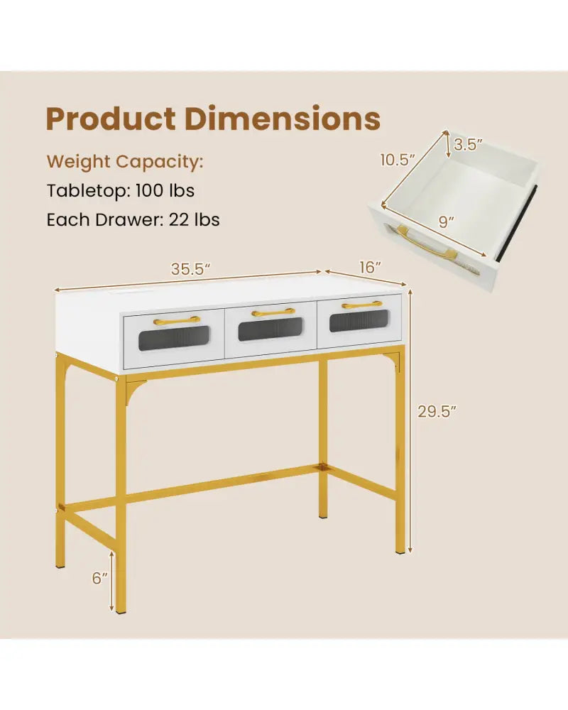 Console Table with LED Lighting and Charging Station for Living Room and Hallway-White - White - Console Tables