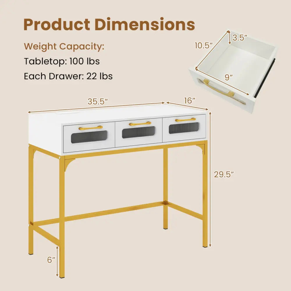Console Table with LED Lighting and Charging Station for Living Room and Hallway-White - White - Console Tables