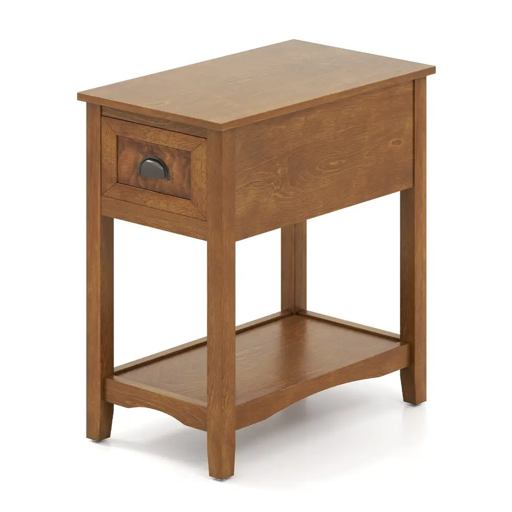Contemporary Chair Side End Table Compact Table with Drawer Nightstand-Yellow - Yellow - End & Side Tables
