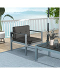Contemporary Sofa Chair with WPC Armrests and Back Cushions-Gray - Gray - Patio Dining Chairs