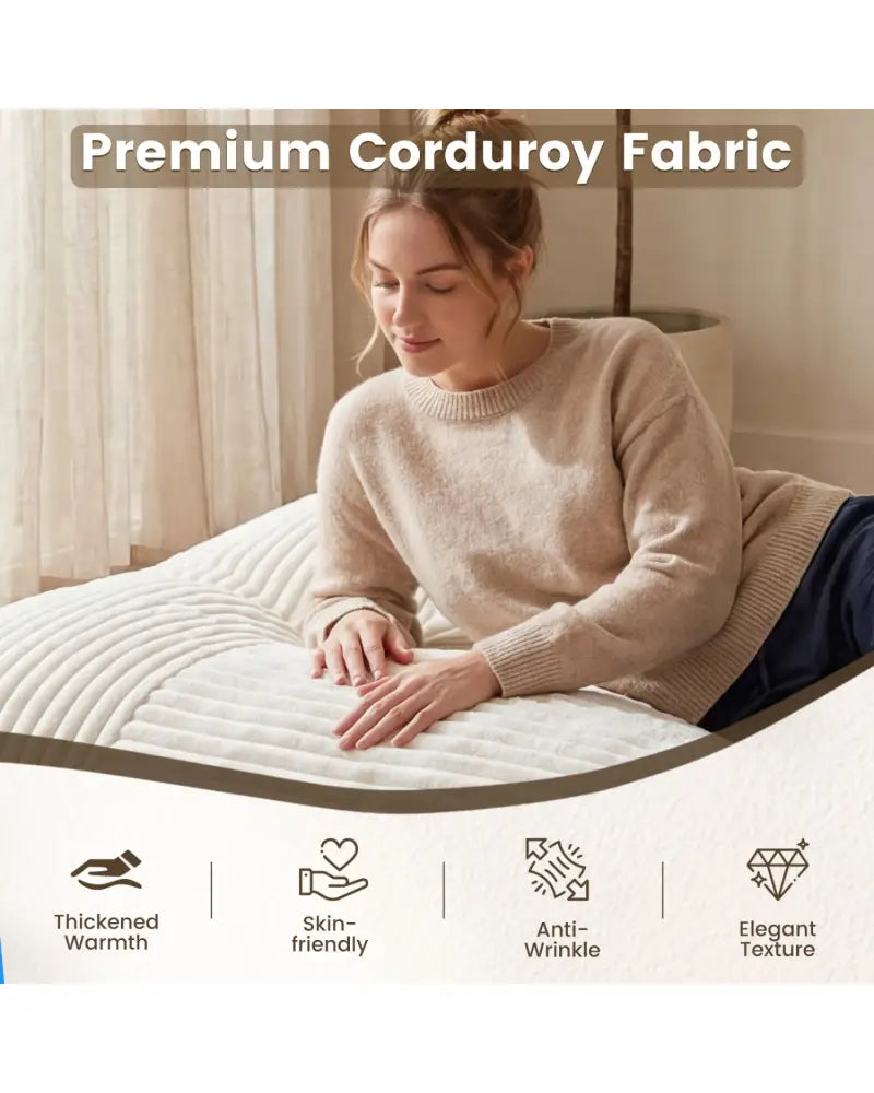 Convertible Bean Bag Floor Sofa with Machine-washable Corduroy Cover-Beige - Beige - Floor Chairs