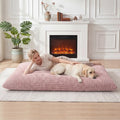 Convertible Bean Bag Floor Sofa with Machine-washable Corduroy Cover-Pink - Pink - Floor Chairs