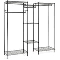 Convertible Clothes Organizer with L-shape and Horizontal Installation-Black - Black - Clothing & Closet Storage