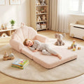 Convertible Kids Sofa 2-in-1 Fold out Toddler Couch Chair-Beige - Beige - Kids Chairs & Seating
