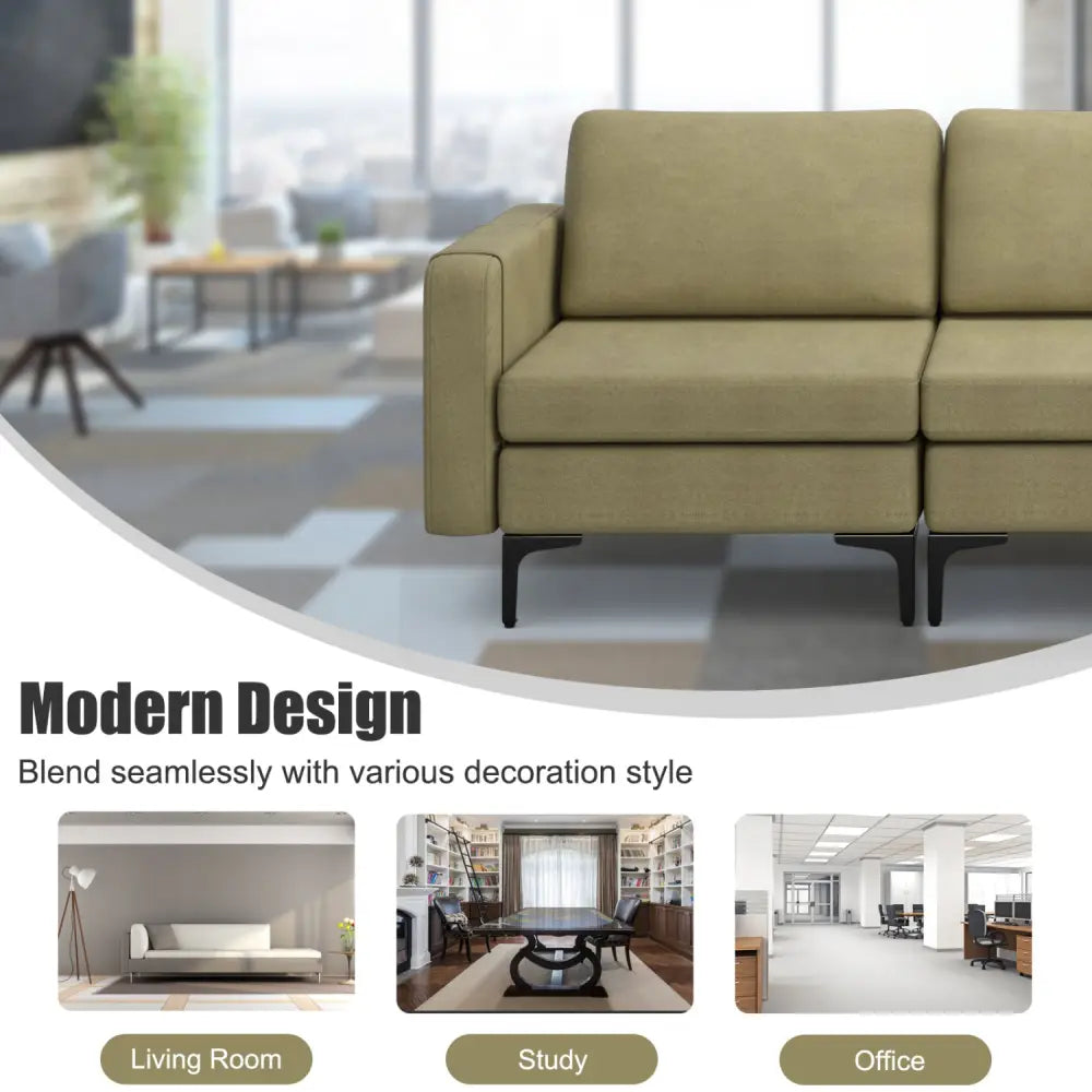 Convertible Leather Sofa Couch with Magazine Pockets 3-Seat with 2 USB Port-Green - Green - Sofas & Loveseats