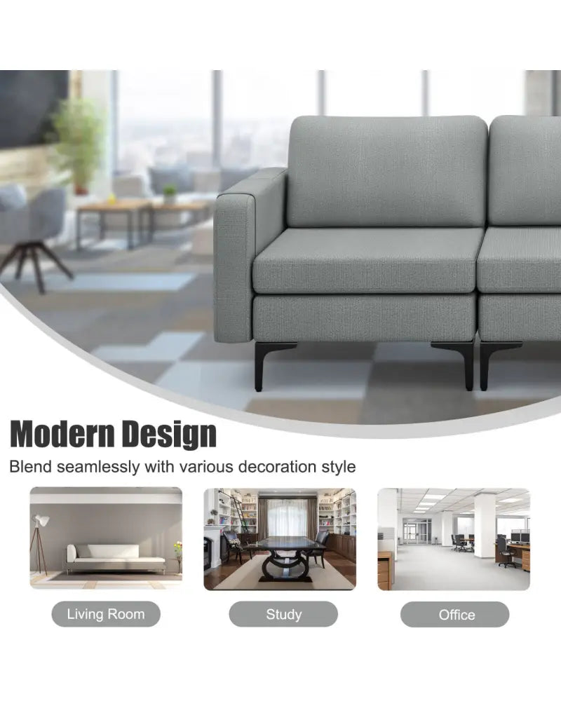 Convertible Leather Sofa Couch with Magazine Pockets 3-Seat with 2 USB Port-Dark Gray - Dark Gray - Sofas & Loveseats