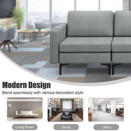 Convertible Leather Sofa Couch with Magazine Pockets 3-Seat with 2 USB Port-Dark Gray - Dark Gray - Sofas & Loveseats