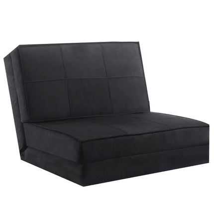 Convertible Lounger Folding Sofa Sleeper Bed-Black - Black - Floor Chairs