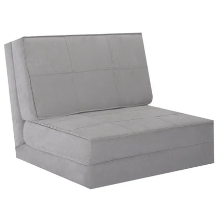 Convertible Lounger Folding Sofa Sleeper Bed-Gray - Gray - Floor Chairs