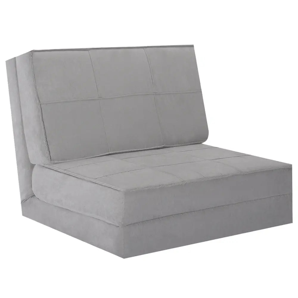 Convertible Lounger Folding Sofa Sleeper Bed-Gray - Gray - Floor Chairs