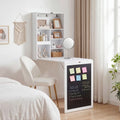 Convertible Wall Mounted Table with A Chalkboard-White - White - Laptop Tables & Printer Stands