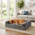 Cooling Gel Memory Foam Dog Bed for Medium Dogs with Washable Cover-Dark Gray - Dark Gray - Dog Supplies