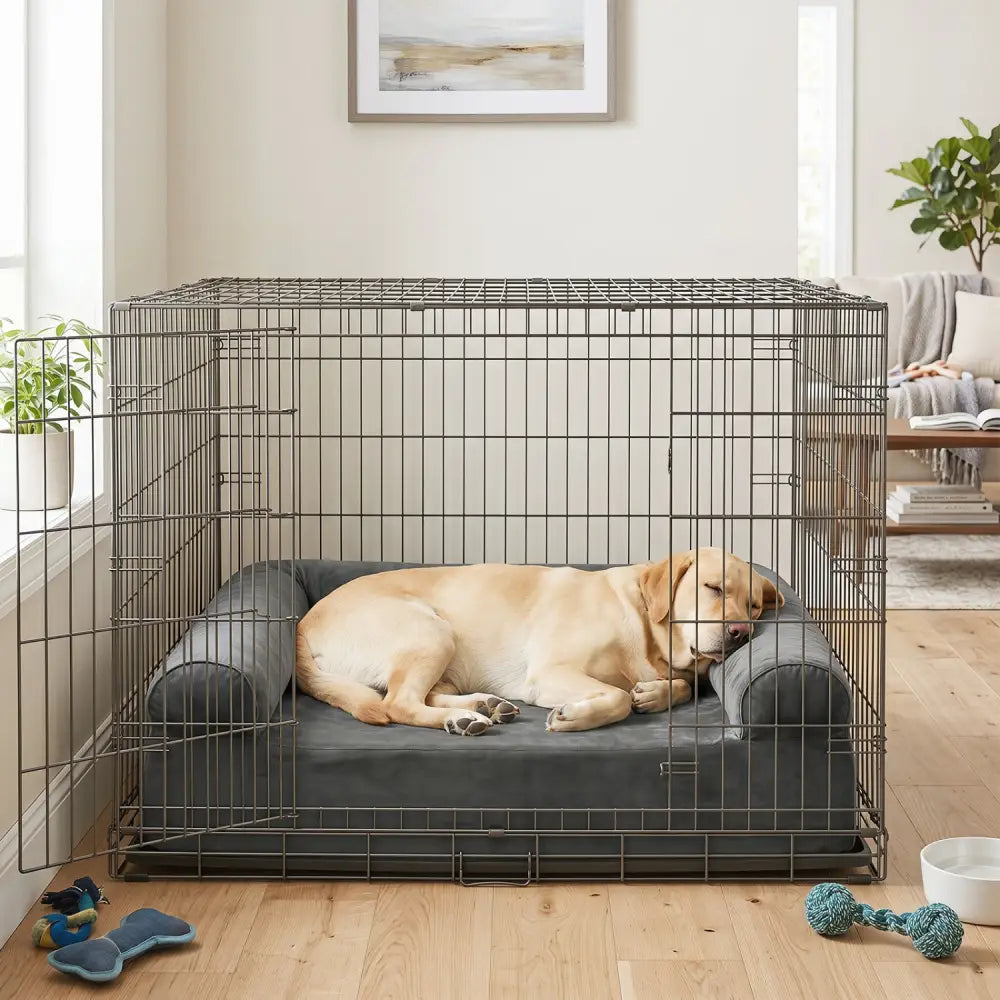 Cooling Gel Memory Foam Dog Bed for Medium Dogs with Washable Cover-Dark Gray - Dark Gray - Dog Supplies