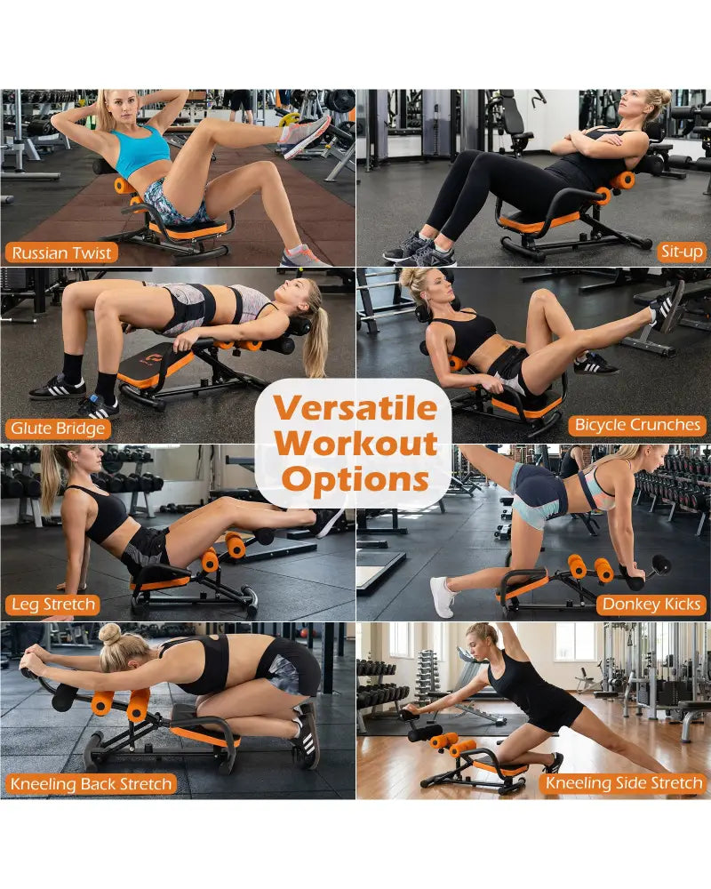Core Fitness Abdominal Trainer Crunch Exercise Bench Machine - Black - Benches Racks & Bars