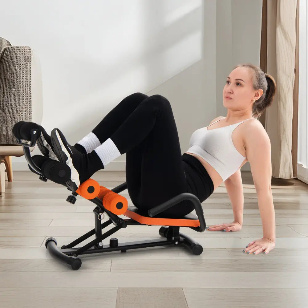 Core Fitness Abdominal Trainer Crunch Exercise Bench Machine - Black - Benches Racks & Bars