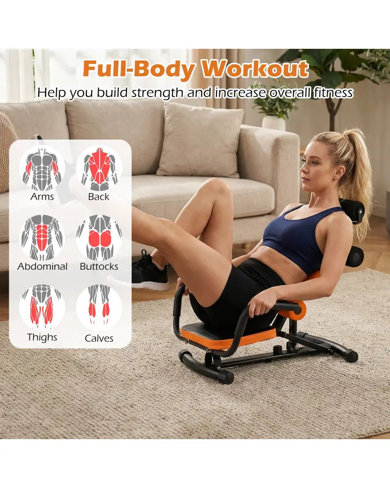 Core Fitness Abdominal Trainer Crunch Exercise Bench Machine - Black - Benches Racks & Bars