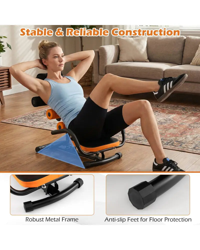 Core Fitness Abdominal Trainer Crunch Exercise Bench Machine - Black - Benches Racks & Bars
