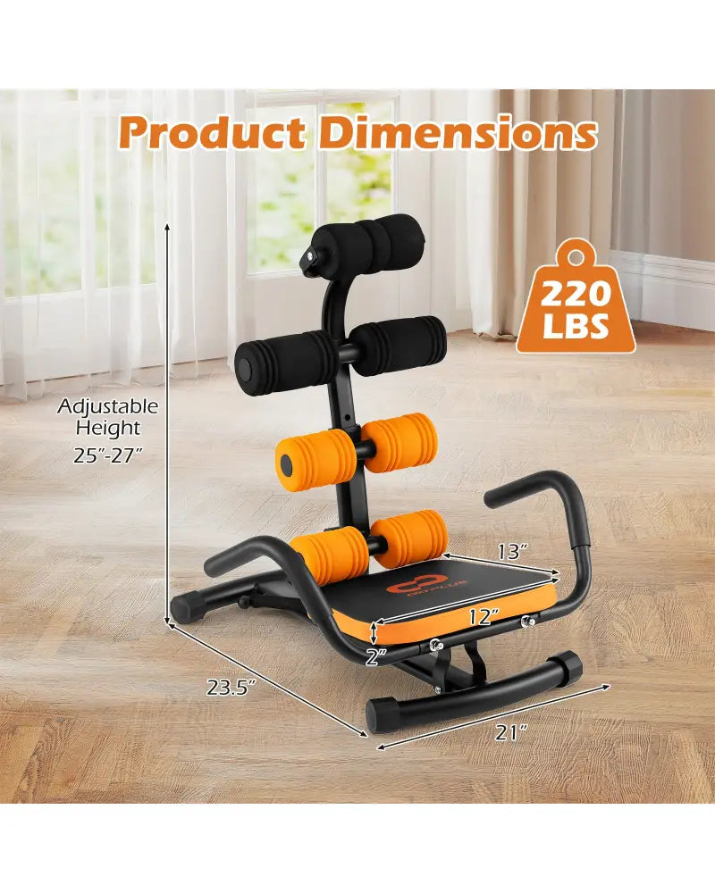 Core Fitness Abdominal Trainer Crunch Exercise Bench Machine - Black - Benches Racks & Bars