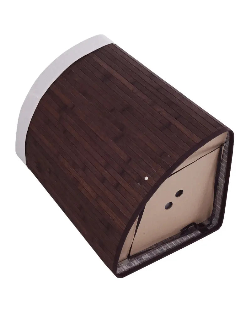 Corner Bamboo Hamper Laundry Basket-Brown - Brown - Laundry Baskets