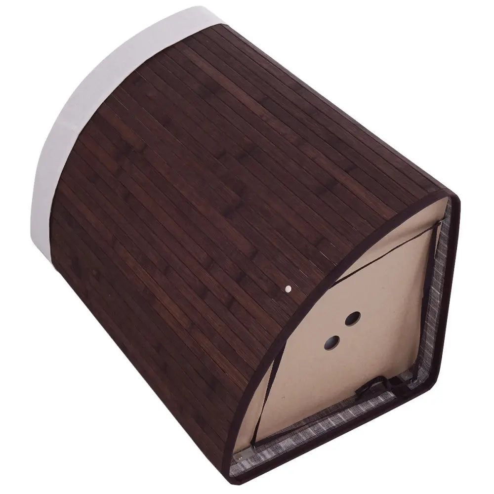 Corner Bamboo Hamper Laundry Basket-Brown - Brown - Laundry Baskets