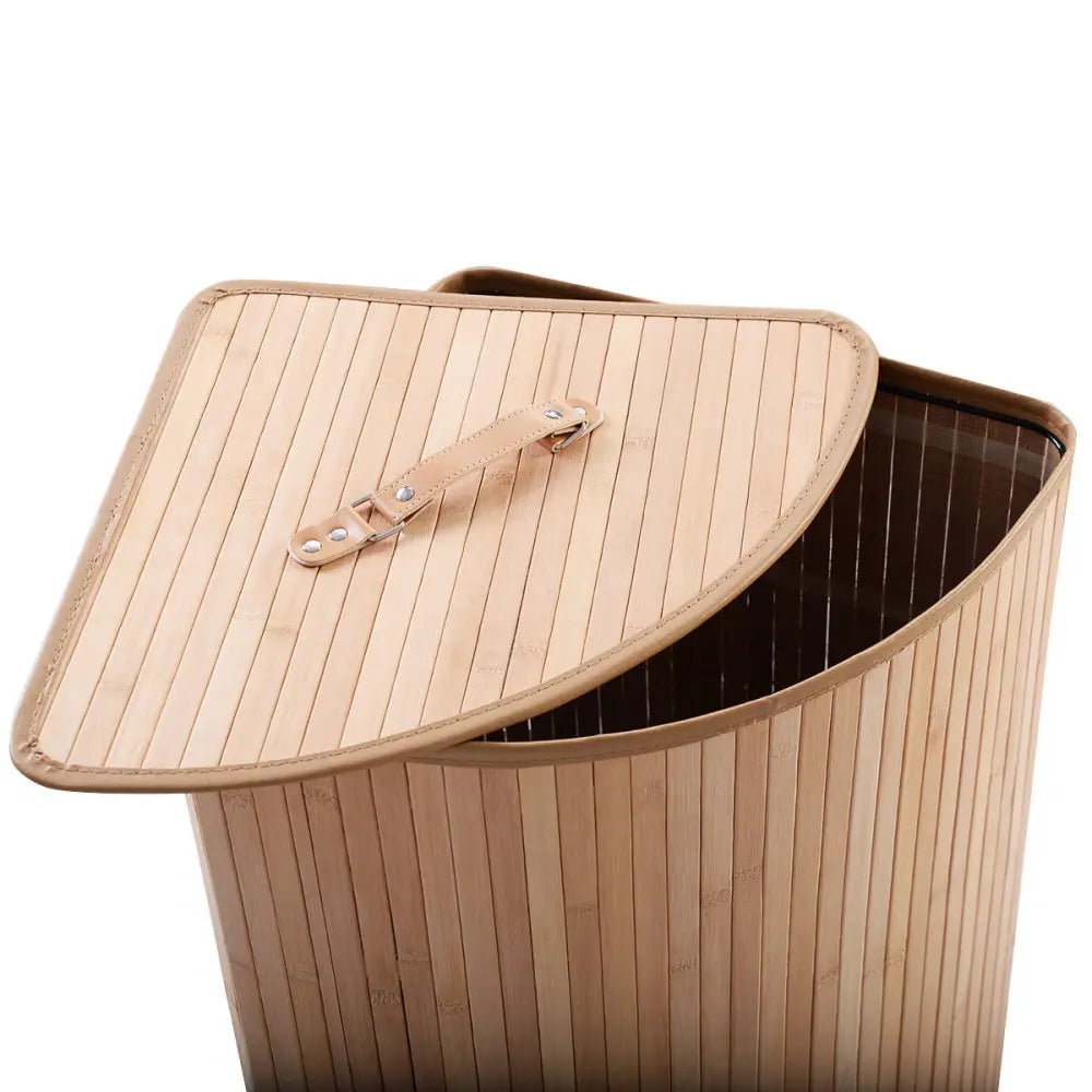 Corner Bamboo Hamper Laundry Basket - Natural - Laundry Baskets