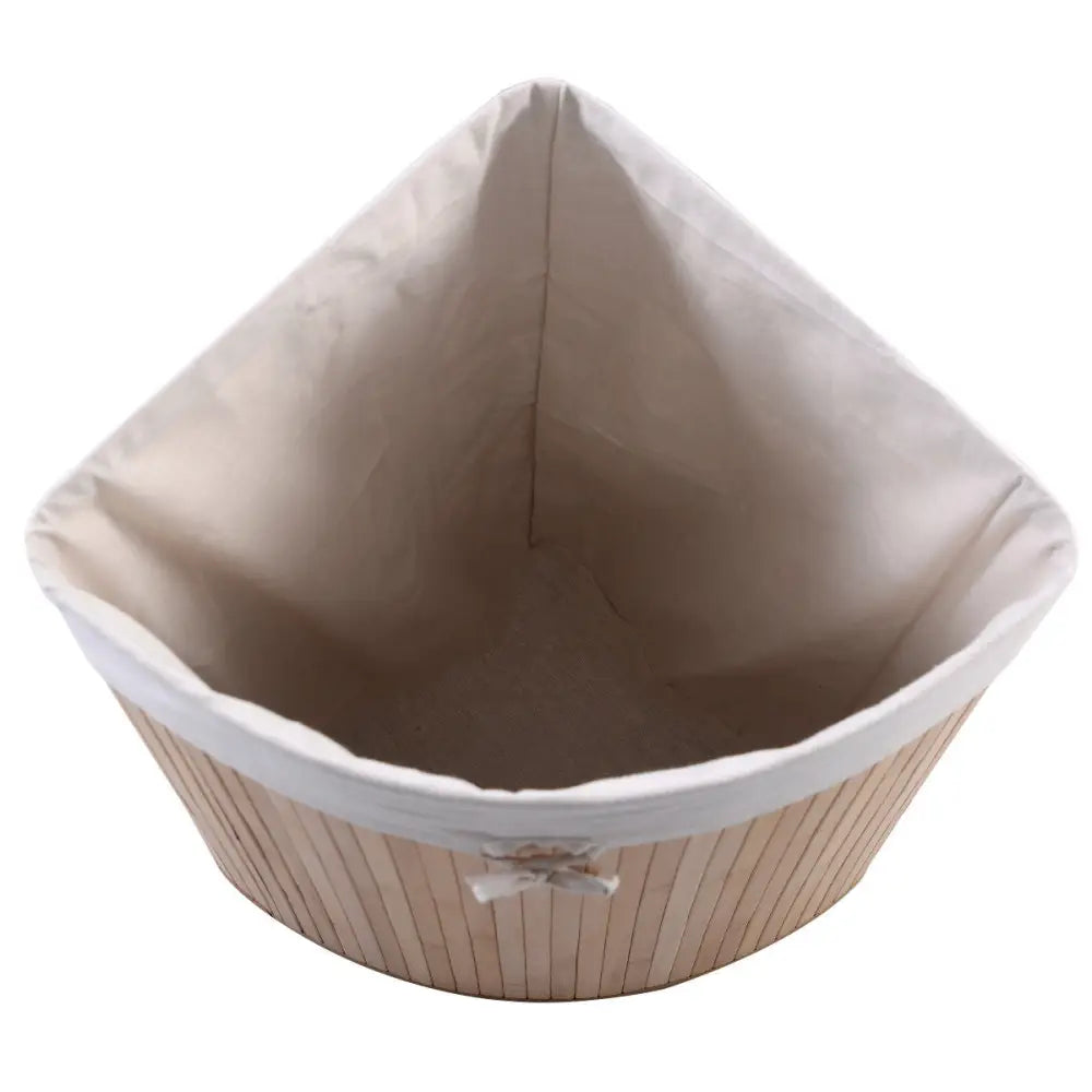 Corner Bamboo Hamper Laundry Basket - Natural - Laundry Baskets