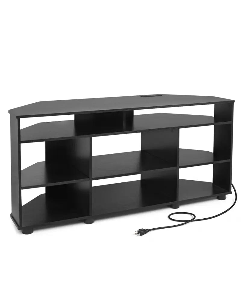 Corner Entertainment Center TV Stand for TVs up to 55 Inch-Black - Black - Entertainment Centers & TV Stands