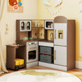 Corner Kitchen with Lights and Sounds for Kids Ages 3+-Coffee - Coffee - Play Kitchen Sets