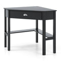 Corner Wooden Piece Laptop Computer Desk-Black - Black - Corner Desks