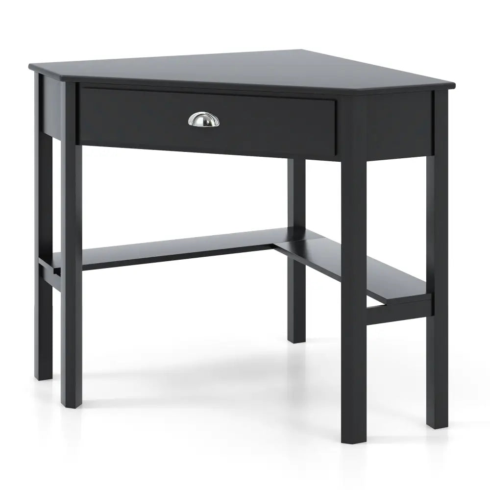 Corner Wooden Piece Laptop Computer Desk-Black - Black - Corner Desks