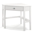 Corner Wooden Piece Laptop Computer Desk-White - White - Corner Desks