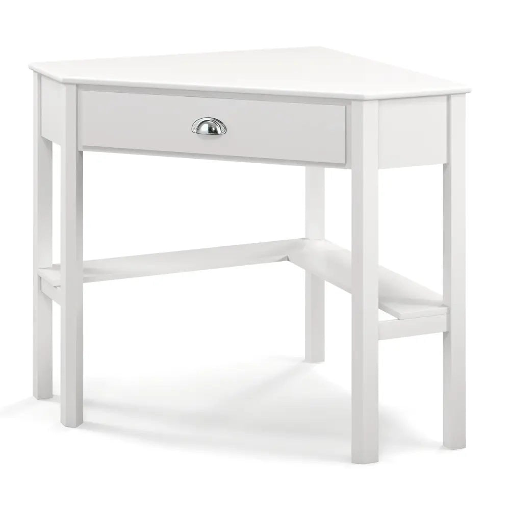 Corner Wooden Piece Laptop Computer Desk-White - White - Corner Desks