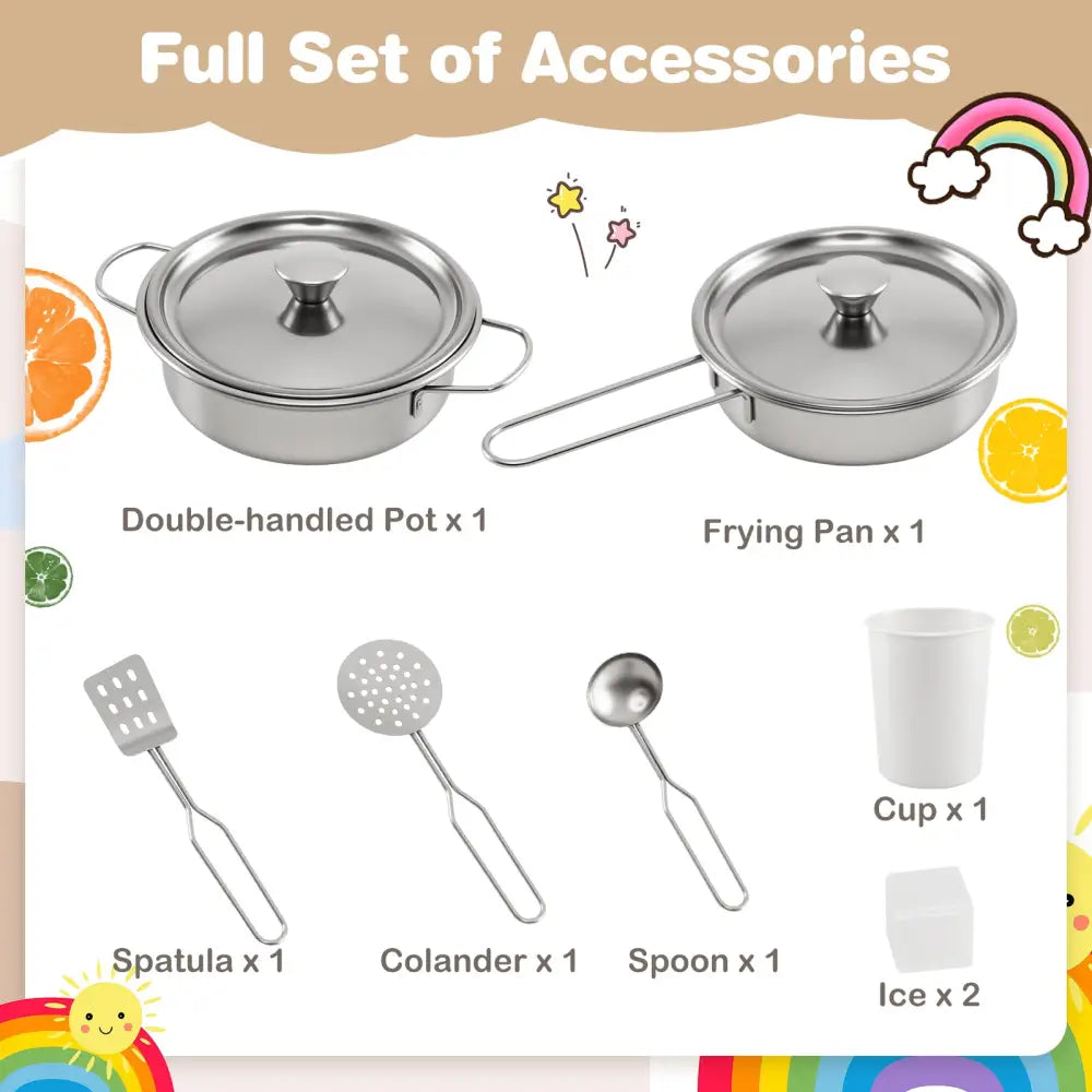 Corner Wooden Play Kitchen with Lights and Sounds Large Pretend Play Kitchen Set-Espresso - Espresso - Play Kitchen Sets