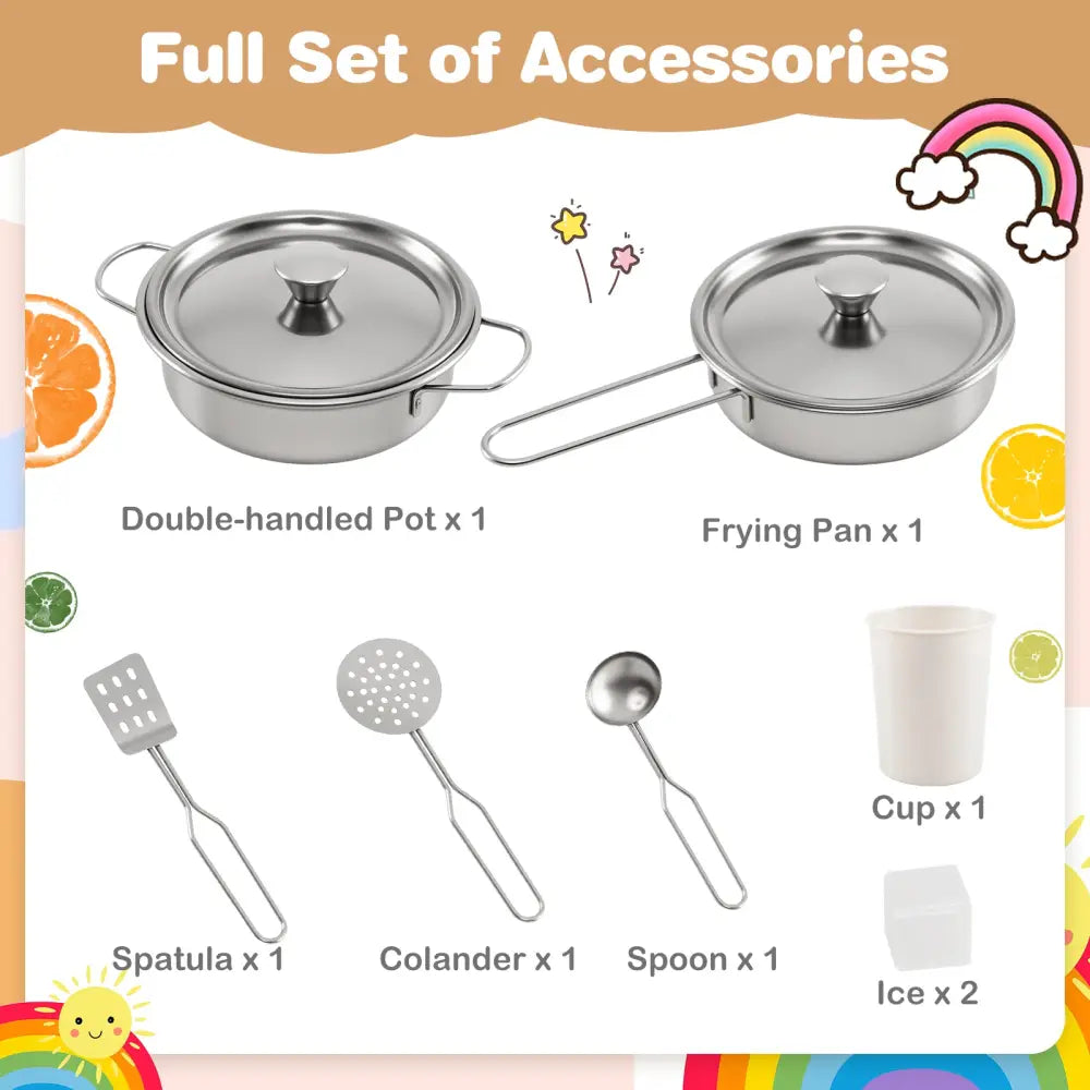 Corner Wooden Play Kitchen with Lights and Sounds Large Pretend Play Kitchen Set-White - White - Play Kitchen Sets