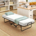 Cot Size Folding Bed Frame with Memory Foam Mattress and Metal Frame - Folding Beds