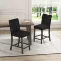 Counter Height Bar Stools Set of 2 with Back and Footrest-Gray - Gray - Bar Stools