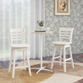 Counter Height Barstools Set of 2 with Footrest for Kitchen Island Bar-Cream White - Cream White - Bar Stools