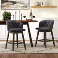 Counter Height Fabric Upholstered Bar Stools Set of 2-Gray - Gray - Bar Stools
