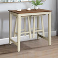 Counter Height Pub Table with 2 Saddle Bar Stools - Brown - Dining Room Sets