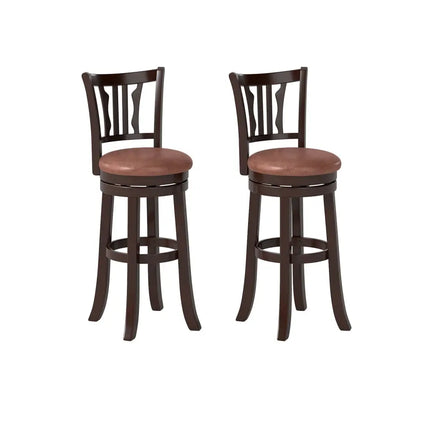 Counter Height Swivel Bar Stools Set of 2 with Back and Solid Rubber Frame-29 - Bar Stools