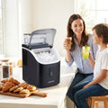 Countertop Ice Maker with External Tank and Self-Cleaning 13 Thickness Levels-Black - Black - Ice Makers