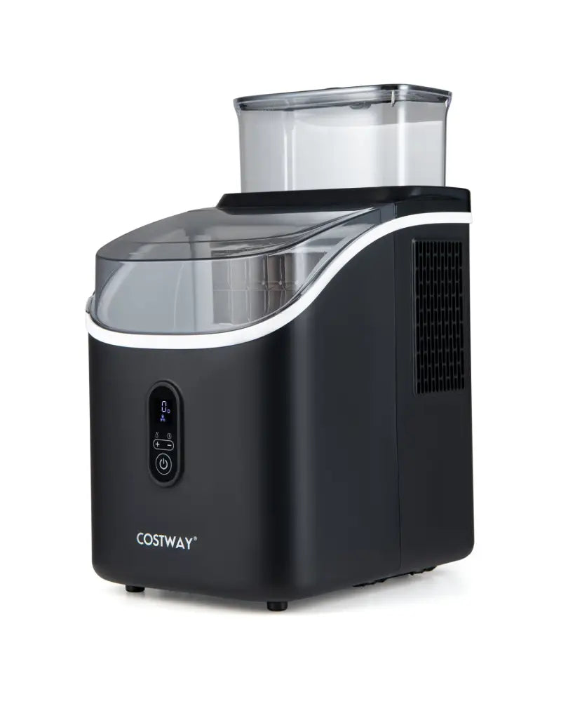 Countertop Ice Maker with External Tank and Self-Cleaning 13 Thickness Levels-Black - Black - Ice Makers