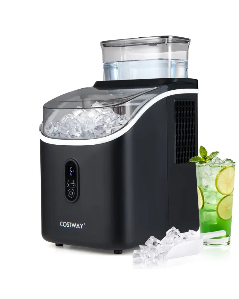 Countertop Ice Maker with External Tank and Self-Cleaning 13 Thickness Levels-Black - Black - Ice Makers