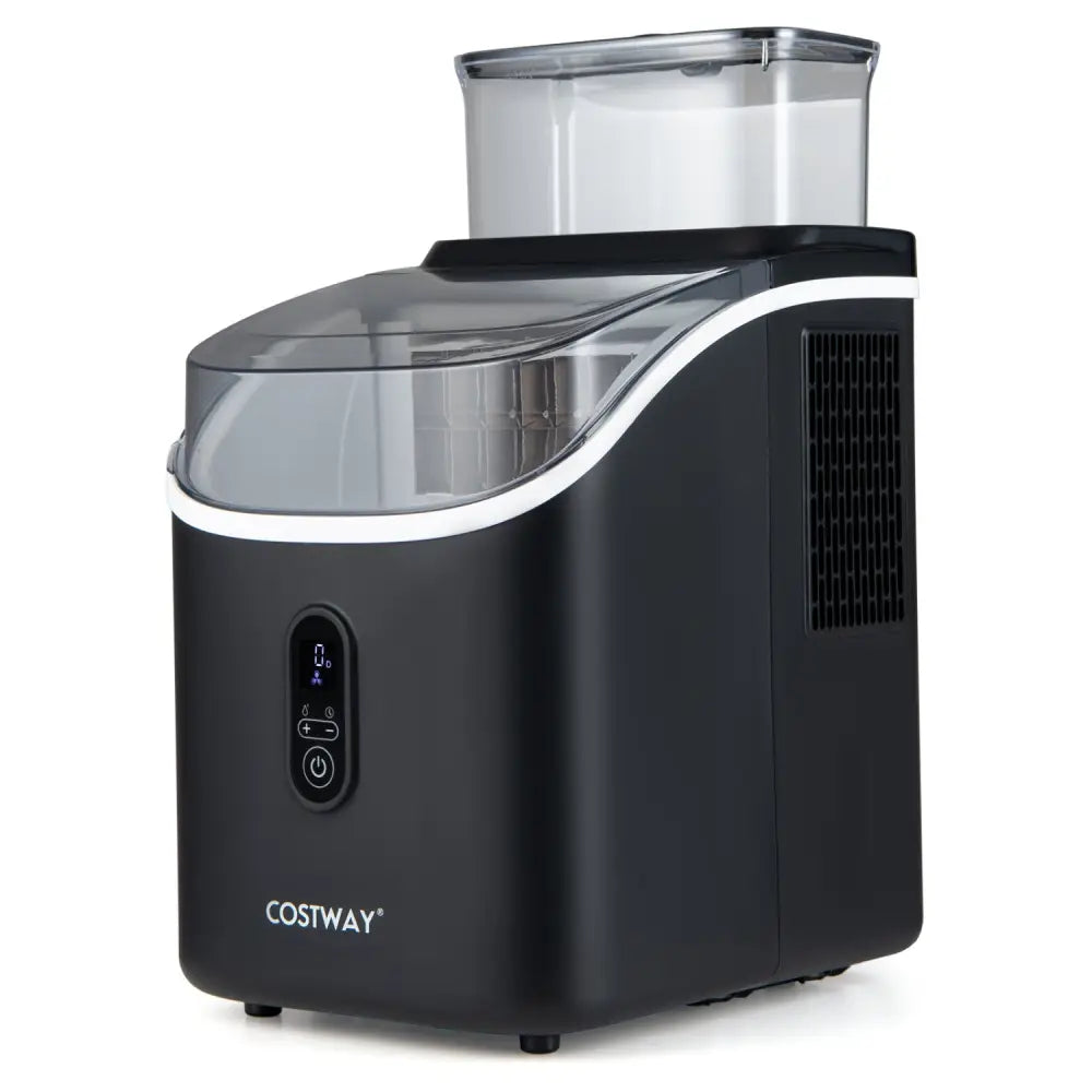 Countertop Ice Maker with External Tank and Self-Cleaning 13 Thickness Levels-Black - Black - Ice Makers