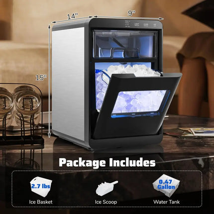 Countertop Nugget Ice Maker and Powerful Fruit Vegetable Juicer Combo for Refreshing Beverages Costway